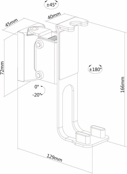 Produktbild Purelink PM-SOM-101 Wandhalterung Lautsprecher, kompatibel mit Sonos® One, Sonos® One SL (1 Stk., Wandmontage, Schwenkarm mit Gelenk, Neigbar)