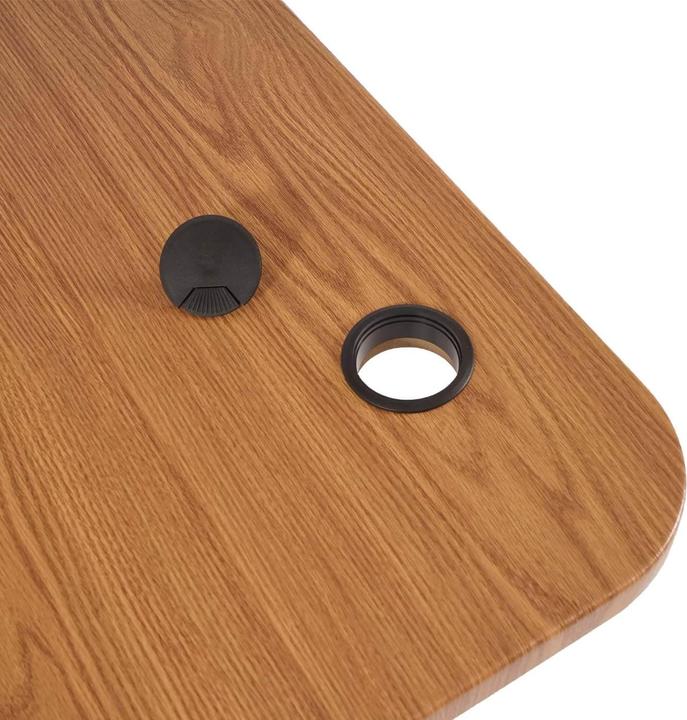 Produktbild Swisshandel24 Schreibtisch, Computertisch, elektrisch höhenverstellbar 160x80cm 53kg braun Struktur, grau (160 x 80 x 121 cm)