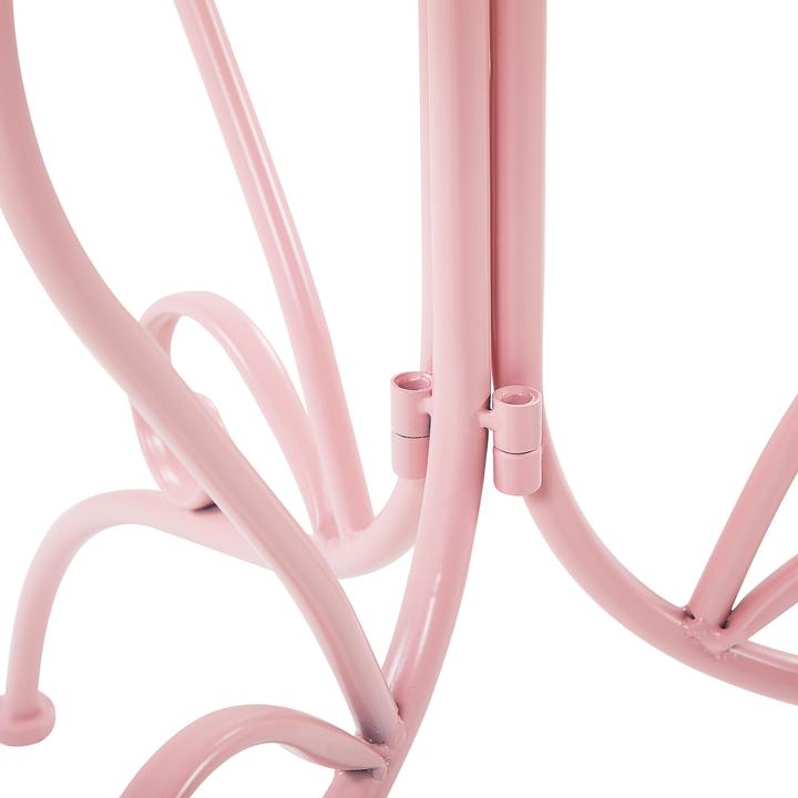 Actual product image Beliani Garden table pink metal 70 cm round ALBINIA (70 cm)