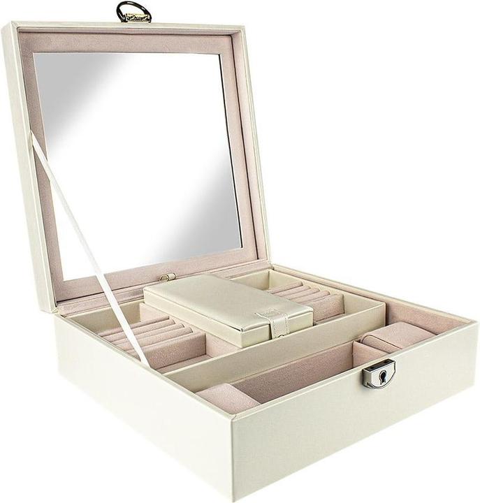 Image du produit JTI Boîte à bijoux matelassée avec boîte de voyage - Blanc