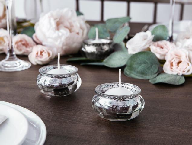 Produktbild Partydeco Kerzenhalter, silber, 3cm - 4 Stück (4 x)