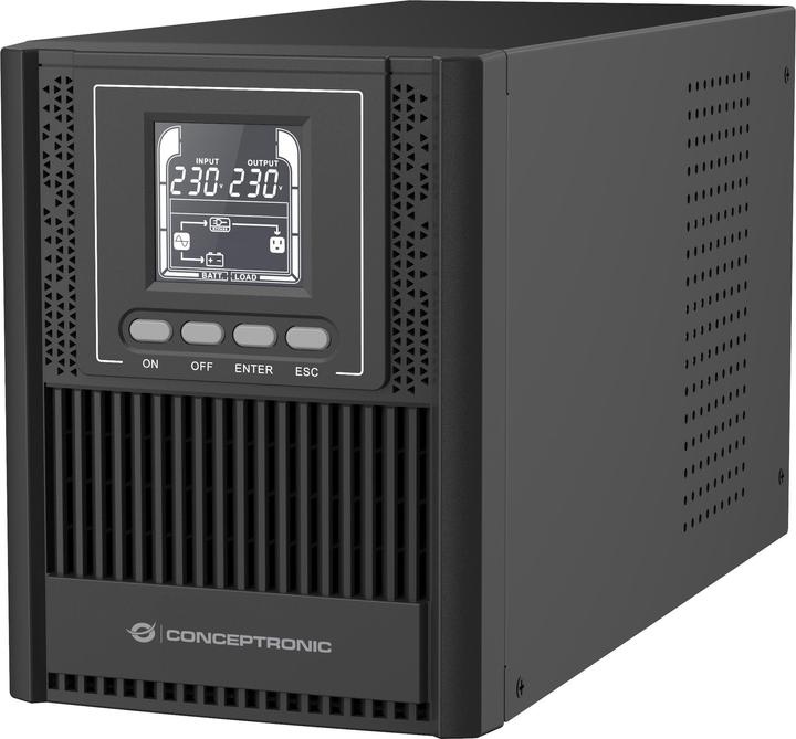 Productafbeelding Conceptronic ZEUS UPS 1000VA Online UPS, IEC EPO-poort (1000 VA, 900 W, Online dubbele transformator UPS)