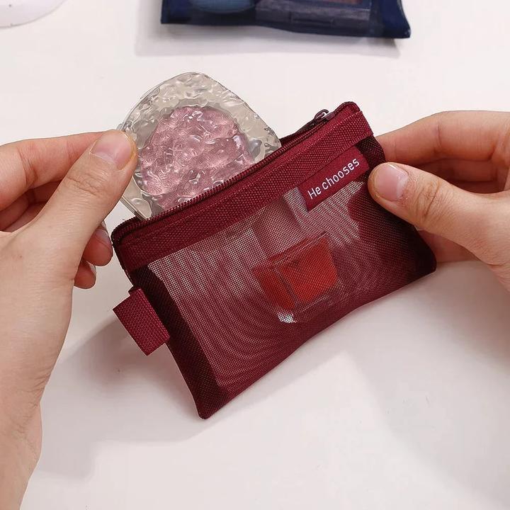Produktbild Only-Bags.Store 5 Pcs Mini Mesh Lagerung Taschen Multi-farbe Tragbare Mäppchen Halter Münze Kosmetik Schmuck Reise