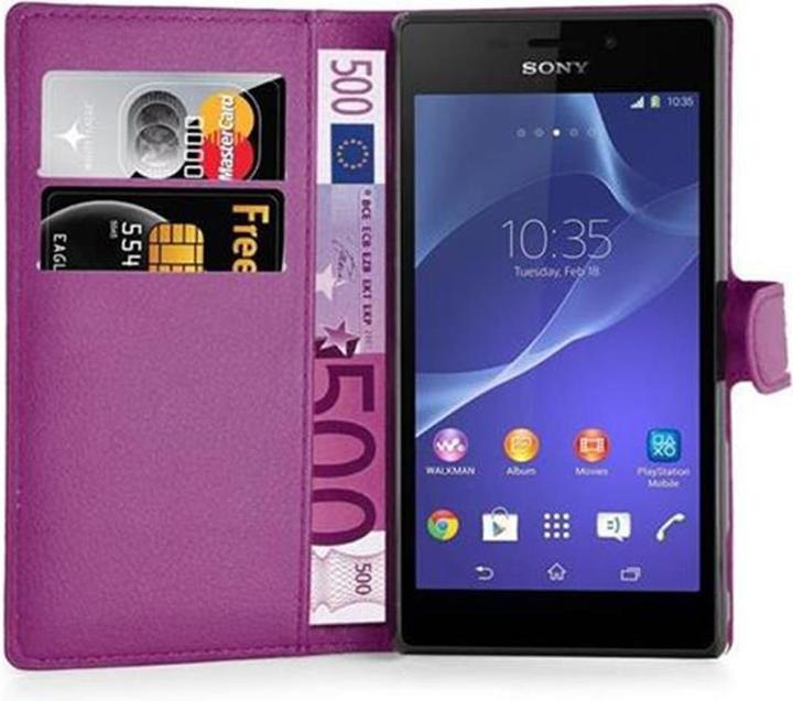 Actual product image Cadorabo Book with stand function cover (Sony Xperia M2)