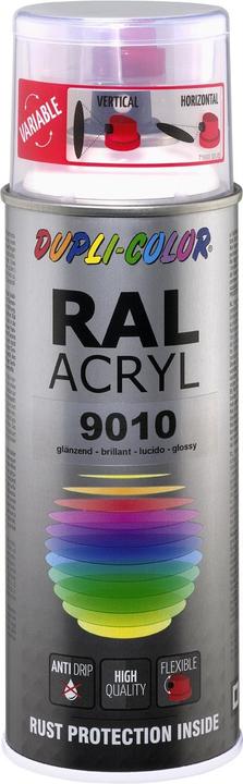 Dupli-Color Peinture acrylique brillant RAL 9010 blanc pur (Blanc pur, 0.40 l)