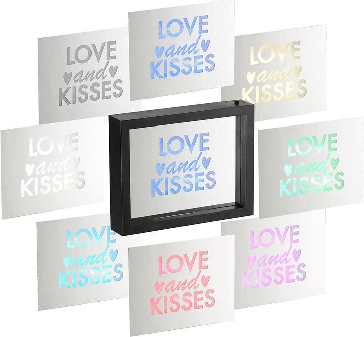 Image du produit Infactory Miroir déco avec écriture scintillante "Love and Kisses (23 x 18 x 4 cm)