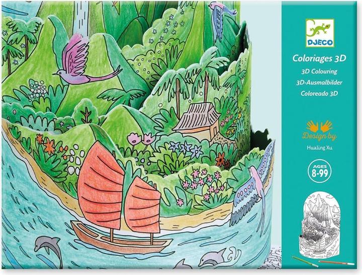 Image du produit Djeco Coloriage diorama 3D île