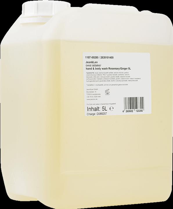 Produktbild Jean & Len Hand and Body Wash Rosemary & Ginger (Flüssigseife, 5000 ml)