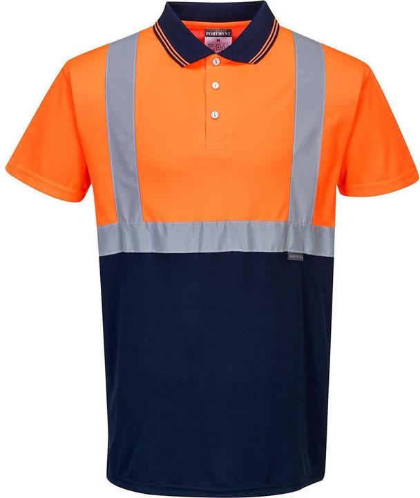 Produktbild Portwest Mens Contrast Hi-Vis Polo Shirt (M)