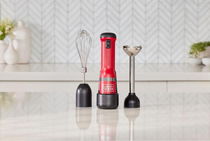 Image du produit Black & Decker Mixeur plongeant Kitchen Wand Rouge, 2 pièces