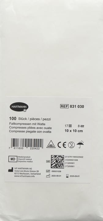 Immagine prodotto IVF Hartmann Faltkompresse Watte Typ 17 10x10cm 8 fach