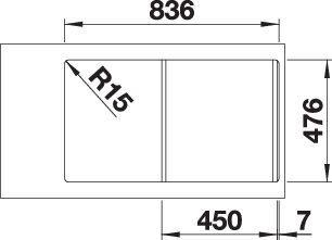 Actual product image Blanco Lantos 45 S-IF (Top-mounted sink, 86 cm, 50 cm)