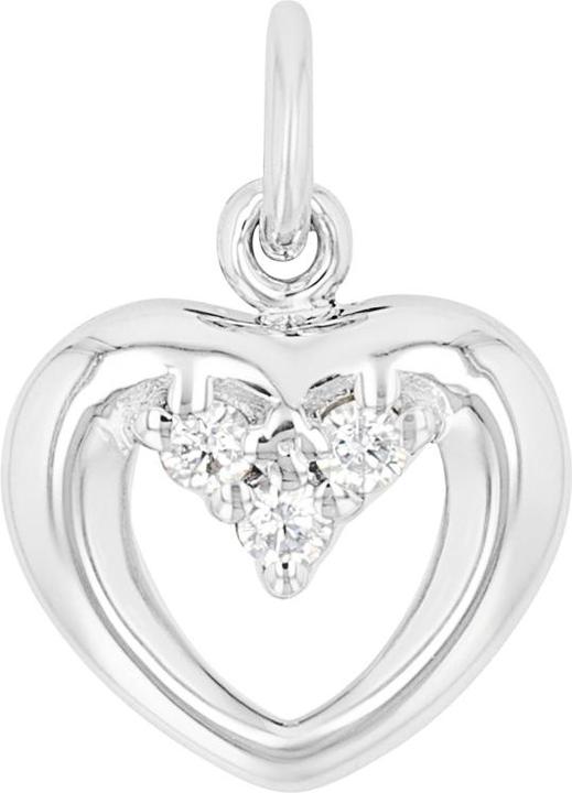 Actual product image Amor Cupid pendant for ladies, 925 Sterling silver, zirconia synth. | heart (Silver 925)