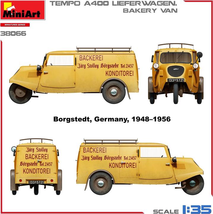 Actual product image 1:35 Tempo A400 delivery van with baked goods