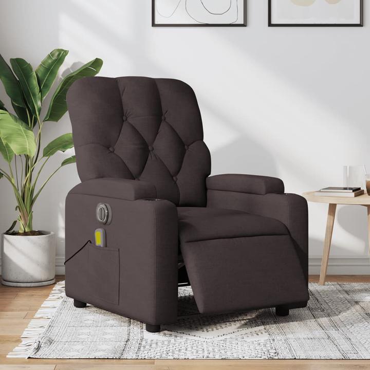 Actual product image VidaXL Massage armchair TV armchair recliner electric dark brown fabric