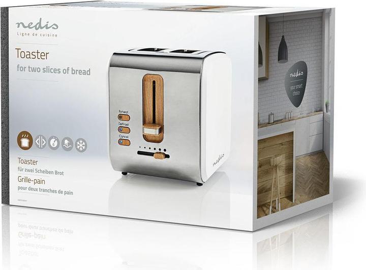 Image du produit Nedis Grille-pain - Soft touch - 6 réglages différents - Fonction décongélation et réchauffage - Bac à