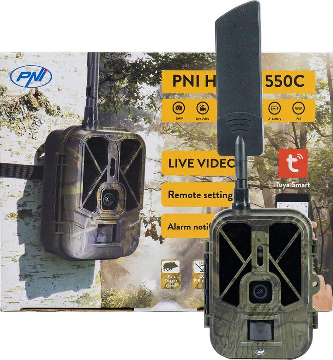 PNI Jagdkamera Hunting 550C Internet 4G LTE, Live-Zugriff und Benachrichtigungen über die Tuya-Anwen