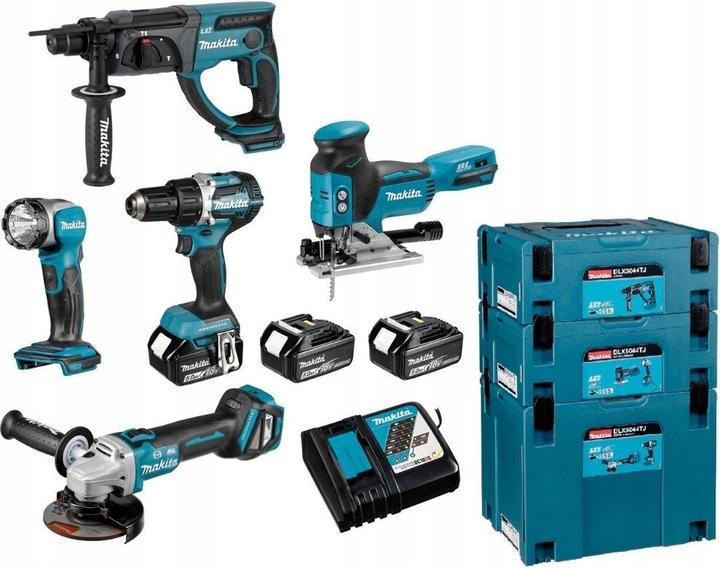 Image du produit Makita Kombinationsset 18V DDF484+DGA513+DHR202+DJV181+DML802
