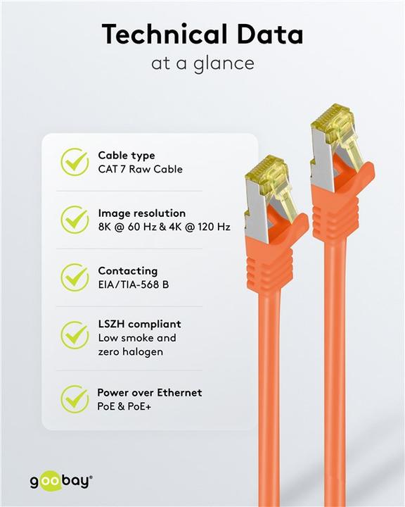 Produktbild Goobay Netzwerkkabel (S/FTP, CAT7, 1.50 m)