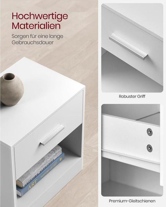 Produktbild Vasagle Nachttisch weiss 39,0 x 28,0 x 41,0 cm