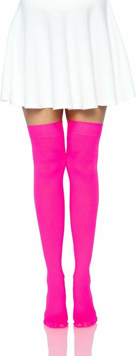 Actual product image Leg Avenue Nylon Thigh Highs Neon Pink