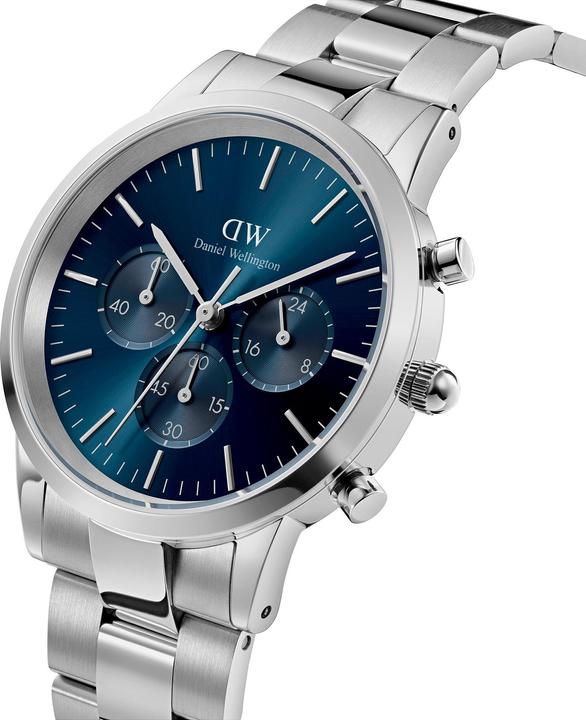 Actual product image Daniel Wellington Iconic Chronograph Link Silver Arctic Sunray (Chronograph, 42 mm)
