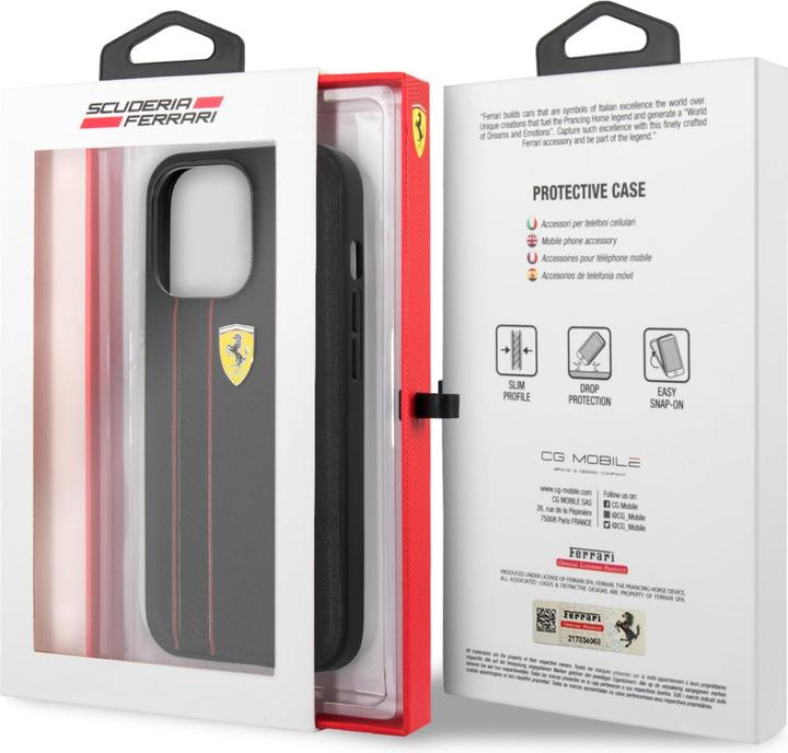 Immagine prodotto Ferrari Custodia iPhone 13 - Custodia rigida a righe in rilievo n. 169 (Apple iPhone 13 Pro)