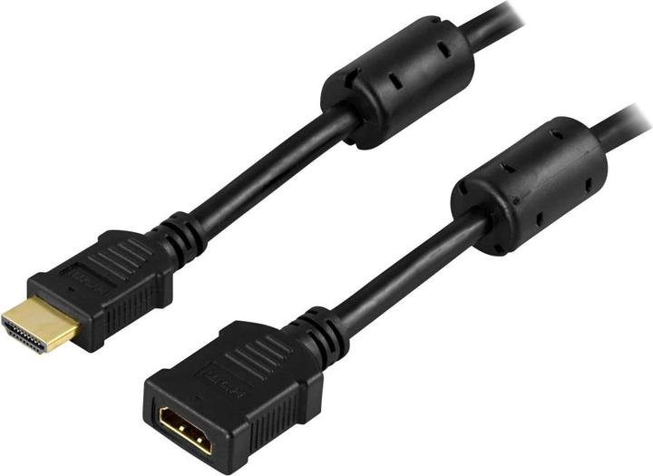 Deltaco HDMI extension cable 19-pin male - female 3m black (3 m, HDMI)