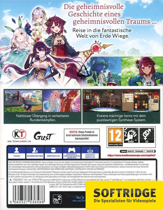 Actual product image Koei Tecmo Atelier Sophie 2: The Alchemist of the Mysterious Dream (PS4, DE)