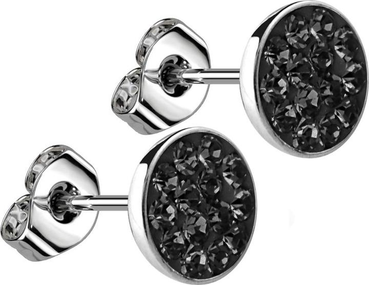 Immagine prodotto Star Piercing Orecchini a perno in argento con cristallo nero (Acciaio chirurgico 316L, senza ottone)