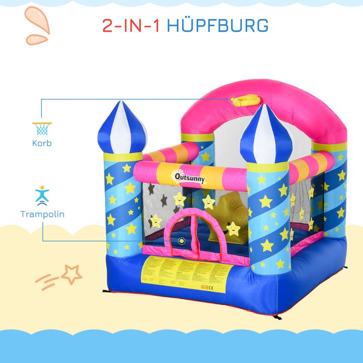 Actual product image Outsunny Children's bouncy castle in castle and star design