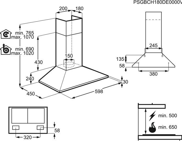 Actual product image Zanussi ZHC62462XA (Wall hood)