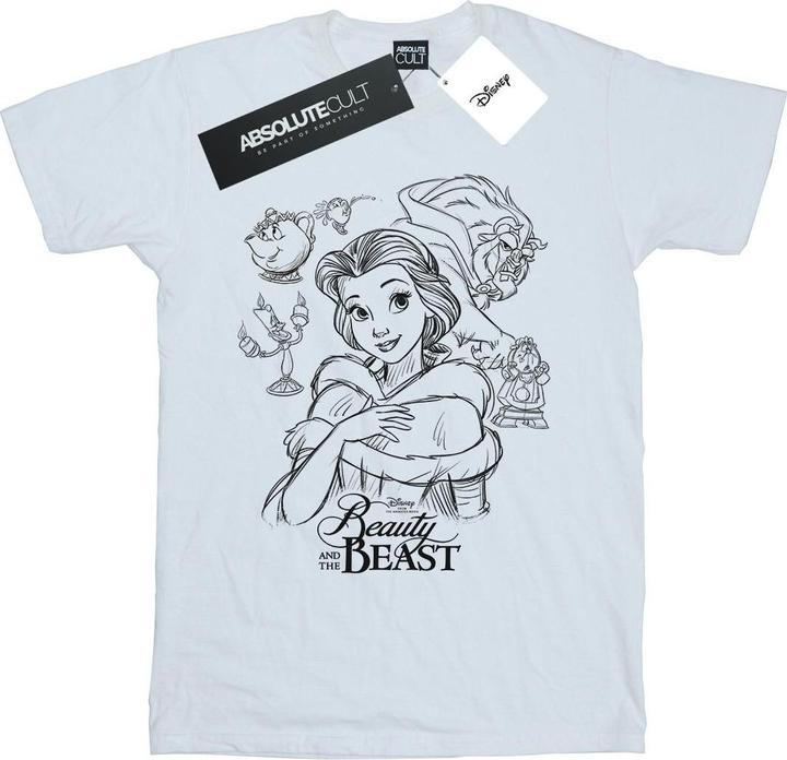 Disney Beauty And The Beast Collage Sketch TShirt