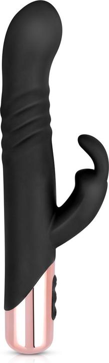 Actual product image Rosy Gold Rabbit Vibrator with thrusting function - Black