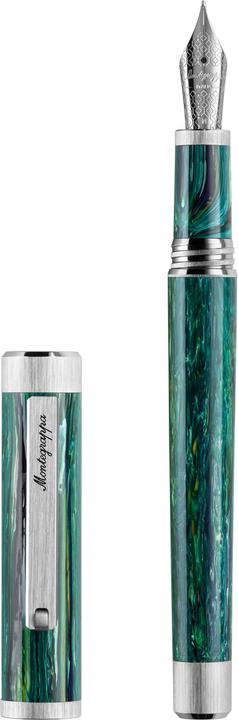 Actual product image Montegrappa Iszez3ip g10 mg Fountain Pen, Zero Zodik Sagittarius, Palladium, Steel Nib M
