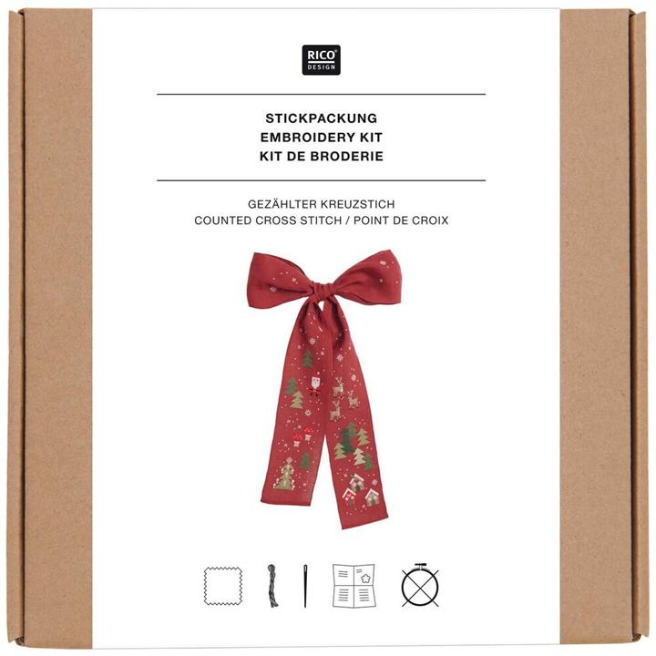 Produktbild Rico Design Stickpck.Kreuzstich,Schleife Wei.100371