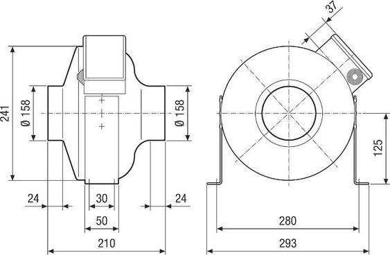 Actual product image Maico MAI ERR16/1 Centrifugal Tube Fan INenn 0.26A IMax 0.3A IPX4