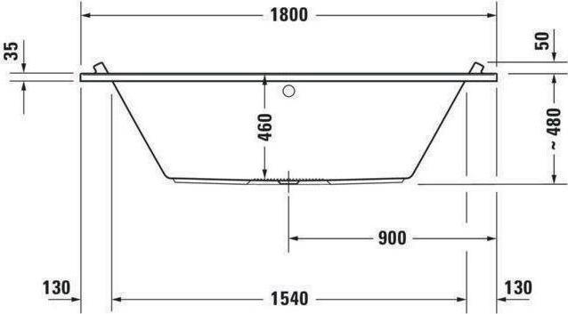 Productafbeelding Duravit Tweepersoonsbad rechthoekig bad Starck 3 80 x 180 cm wit glad 7003380000000 (174 l, 180 cm, 80 cm)