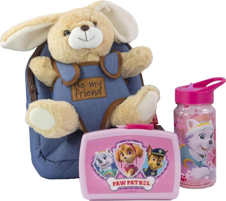 Immagine prodotto pos Zaino in peluche Bob Bunny Girl con cestino per il pranzo e borraccia (15.10 cm)