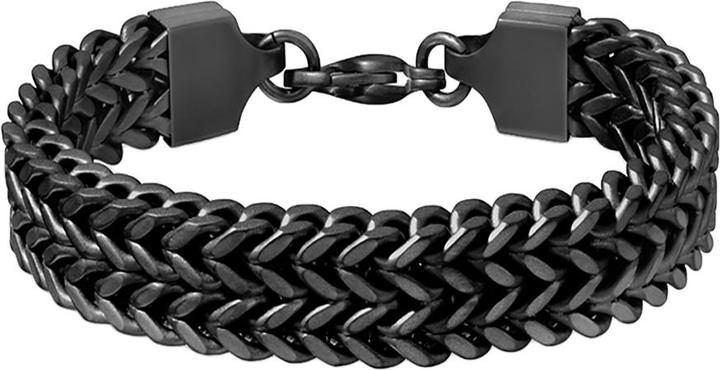 Immagine prodotto Star Piercing Bracciale nero opaco a doppia fila di grano (21.60 cm, Acciaio chirurgico 316L, senza ottone)