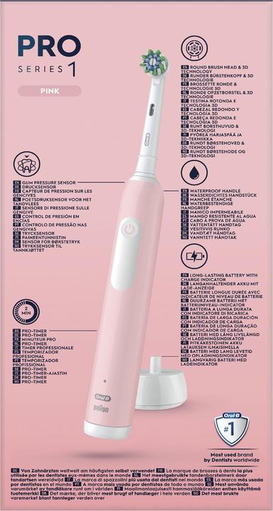 Image du produit Braun Cepillo Dental Eléctrico Brun Pro1 Rose (Brosse à dents oscillo-rotative)