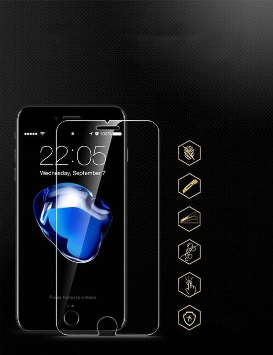 Produktbild Apfelkiste - Panzer Glas Displayschutzfolie mit Montagerahmen (2er Set) (2 Stück, Apple iPhone SE, Apple iPhone 6s, Apple iPhone 8, Apple iPhone 7)