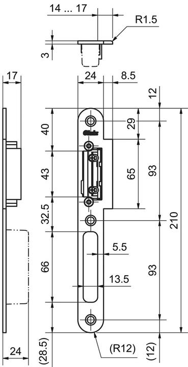 Actual product image Glutz Flap strike plates 16010 (Striking plate)