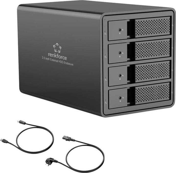 Image du produit Renkforce RF-6647598 8.9 cm (3.5 Zoll) Festplattengehäuse 4 Bay 3.5 Zoll USB-A ( (3.5")