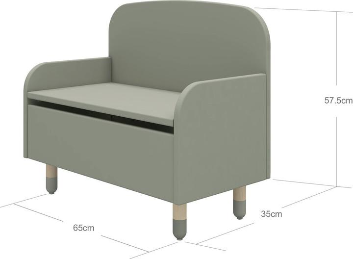 Produktbild Flexa Sitzbank mit Stauraum Dots Naturgrün (Kindersessel)