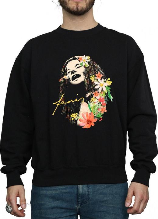Actual product image Janis Joplin Mens Floral Pattern Sweatshirt (L)