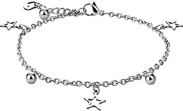 Produktbild Star Piercing Kette silber mit Kugeln und Sternen (Chirurgenstahl 316L)