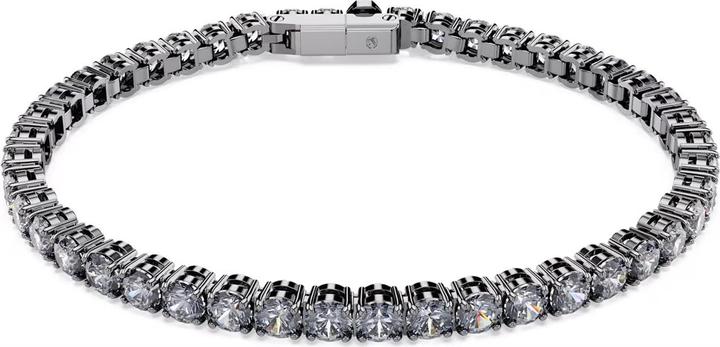 Swarovski Matrix Tennis Armband Rundschliff Grau (16.50 cm, Swarovski Metall)