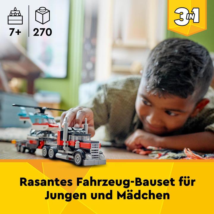 Actual product image LEGO 31146 Low loader with helicopter (31146, LEGO Creator 3-in-1)
