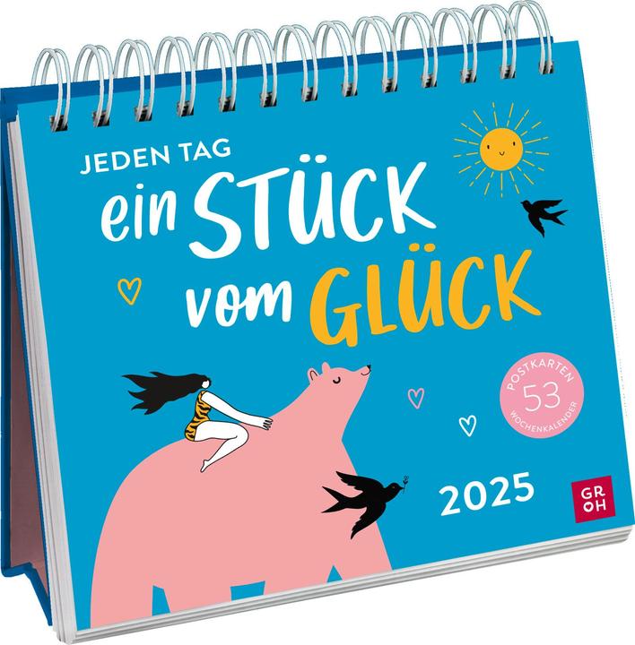Postkartenkalender 2025: Jeden Tag ein Stück vom Glück (Harter Einband, Deutsch)